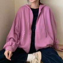 저렴한 자켓 여성 후드 지퍼 솔리드 루스 칙 한국 스타일 Streetwear 가을 학생 올 매치 BF 코트 세련된 울