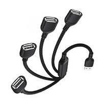 Elebase USB 스플리터 Y 케이블, 검은색, 3.3FT
