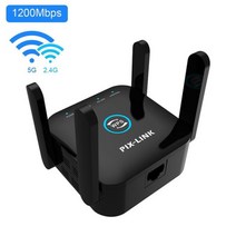 와이파이 게이밍 호환 공유기 원룸 자취방 PIXLINK LV-AC24 무선 5G 2.4Ghz WiFi 리피터 익스텐더 1200Mbps Wi-Fi 증폭기 802.11N 장거리 AP, AU 플러그_블랙 2.4G 5G 1200M