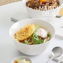 윤도자기 순백 화이트 도자기 면기, 1개