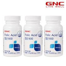 [GNC]엽산 800 (100정) 100일분x3병, 단품