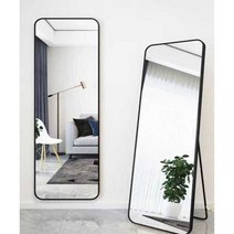 전신 거울 드레싱 플로어 미러 홈 벽 침실 메이크업 입체 피팅, 45x155 클래식 블랙