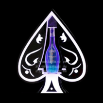 아르망디 조명 케이스 스페이드 돔페리뇽 VIP 받침대, O 타입 - 블랙/화이트 라이트