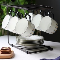 미끄럼 방지 모던 스틸 머그 컵걸이 그릇 건조 거치대, 화이트