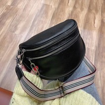 여자 라운드 인조가죽 블랙 크로스백 대학생 핸드백