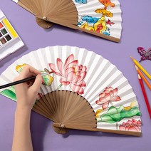 합죽선 고급형 5종 전통 한지 부채 만들기 재료, 장생도