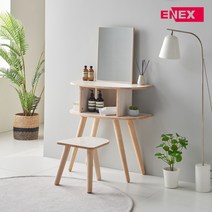 에넥스 ExB 헤더 800 고무나무 원목 입식 미니 화장대 거울, 네츄럴