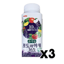 비락 유기농 포도와야채365 180ml x 3개