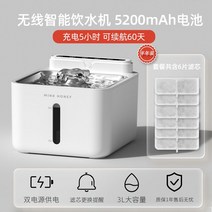 자동 애견 급수기 물 디스펜서 강아지 반려묘 고양이 애완 동물 무선 펫, B. 배터리 5200mA+ 필터6개