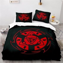 라클라우드침대 일본 애니메이션 Sharingan 인쇄 이불 커버 세트 Pillowcase 아카 츠 키 레드 클라우드 로고 침구 싱글 더블 퀸 킹 사이즈, [11] 220x240cm, [05] 5