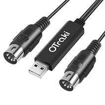OTraki MIDI 케이블 USB 인터페이스 케이블 키보드 전자 악기와 PC 간편한 연결 MIDI 변환 케이블 1 in 1 out 고전송 효율 인터페이스 2M 설치 불필요 USB-MIDI 코드 높은 호환성