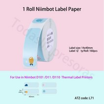 Niimbot-D110 방수 감열식 라벨 용지 D11 프린터용 개 이상의 스타일 Etiqueta Papel, 22 L71