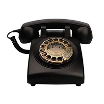 레트로 전화기 미국 빈티지 앤티크 폰 유선 클래식 로터리 다이얼 1930년대 올드-611482, 8008-블랙