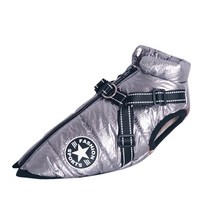 vip dog clothes jacket for small middle large dogs 겨울 따뜻한 개 의상 프랑스 불독 애완 동물 옷, s, 은회색