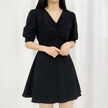 [허리끈조절O] 베이션 린넨 퍼프 원피스
