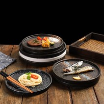 일본식 파인 다이닝 플레이트 접시 수입 그릇 아울렛 세라믹 빈티지 명품 화소반 사기 레트로 브런치 고급 호텔 접대용 남대문 시장 스테이크, J
