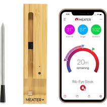 MEATER 미터 플러스 무선 장거리 블루투스 앱 온도계 탐침 오븐 165ft 50미터