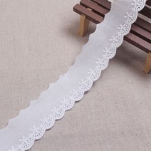 레이스여왕 단면 자수 면레이스 쁘띠 플라워 3cm 리본 레이스, 백색