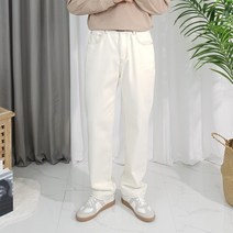 [당일배송] 컴클로젯 남자 세미와이드 청바지 통청바지 스티치 크림진 블랙진 데님 팬츠 CJ1853