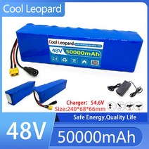 신제품 전기 자전거 스쿠터 13S3P XT60 48V 리튬 이온 배터리 팩 50Ah 50000Mah 1000W 54.6V BMS + 포함, 06 48V80AH