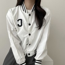 VANANA2 여성 캐주얼 꾸안꾸 투라인 버튼 바시티 야구 점퍼