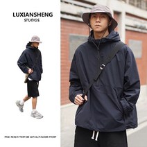 봄가을 일본 빈티지 야상 기능성 바람막이 자켓 남 루즈핏 씨티보이 풀오버 카고 코트