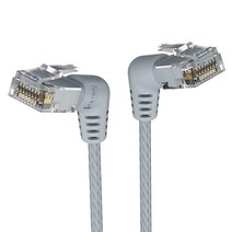 벤션 CAT6A UTP 360도 회전꺽임형 울트라슬림 초고속 기가 랜선 그레이 IBOH, 2m, 1개