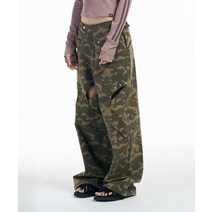 SETUP-EXE Front slit stud Pants Camo 프론트 슬릿 스터드 팬츠 카모