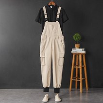 홍콩풍 개성 점프슈트 멋짐 조거팬츠 날씬해는 남녀커플 카고나시팬츠 밀리터리 멜빵바지