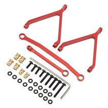 RiToEasysports 알루미늄 RC 자동차 섀시 링크 스티어링 타이 로드 세트 업그레이드 부품 FMS FCX24 124 크롤러 차체 및 스케일 액세서리블랙, Red