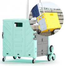 로한스 접이식 쇼핑카트 핸드카트 계단형 캠핑캐리어 8륜, 투톤 쇼핑캐리어(8륜블랙)