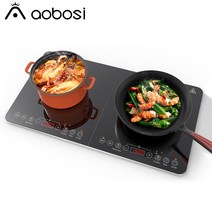 Aobosi 3500W 주방 전기 이중 유도 쿡탑 터치 패드 밥솥 버너 더블 스토브 가정용 쿡, 01 Black_01 EU