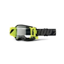 100% Strata 2 Forecast 모토크로스 & 산악자전거 고글 - MX MTB 고글 머드 클리닝 필름 시스템 포함 (블랙 - 투명 렌즈), Mirror Silver Lens, Black - Clear Lens With Mud Cl