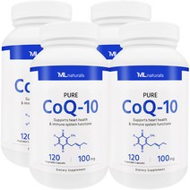 [미국빠른직구] 마이라이프 내추럴스 퓨어 코큐텐 100mg 120 야채캡슐 4병