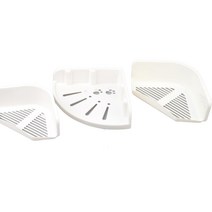 흡착형 다목적 욕실 선반 코너장 화장실 꾸미기 설치 수납 무타공 정리대 접착식 거치대 수납 정리함 걸이 라운드형 직각형 소형 대형 1p, 라운드 소