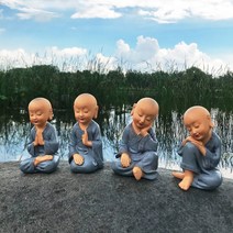 달빛코드 인테리어인형 석가모니 동자승 불교용품 불상 스님 4종세트 아기부처 미니동자승, 동자승 4p