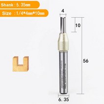 공구 대패 Arden 2 Flutes TCT 스트레이트 라우터 비트 CNC 목공 도구 MDF 합판 마분지 Sloting 절단을위한 텅스텐 스틸 커터 부품, 16 6.35x4x10