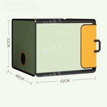 강아지 고양이 건조 상자 드라이룸 가방 털 날림 긁힘 물림 방지 간편사용, 그린(52x52x40)
