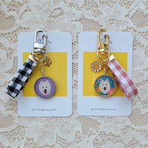 [심플일러스트] 주문제작 금속프레임_내맘대로 반려동물 키링 고양이키링 강아지키링 커스텀키링