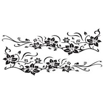 아트 디자인 꽃 자동차 스티커 데칼 자동 바디 랩 세련된 DIY 비닐 필름 장식 부품, Black