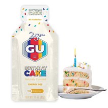 GU Energy 오리지날 스포츠 뉴트리션 에너지 젤 솔티드 캐러멜 8개입, Birthday Cake