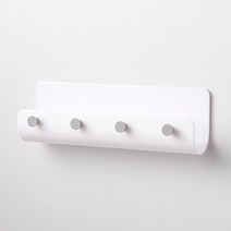 간단한 U 자형 벽 걸이 후크 랙 네일 무료 벨트 4 후크 스토리지 랙 홈 크리 에이 티브 다목적 키 후크, White