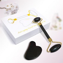 속살 괄사 림프마사지 로즈 쿼츠 천연 구아 샤 마사지 도구 바디 케어 뒤로 구 아슈 스크레이퍼 릴랙스 뷰, 03 Black with Box