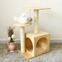 고양이 캣타워 원목 반려묘 숨숨집 미니 점프대, A타입