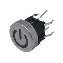 6핀 푸쉬온 자동 복귀 리턴 PCB DIP 택트 스위치 원형 DC 전원LED 레드 OFF-(ON) 10mm HAS4405