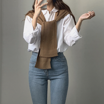 데일리 필수템 레이어드 골지 어깨숄 니트 머플러