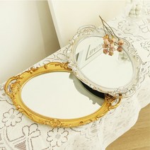 빈티지 프렌치 엔틱 실버 골드 거울 미러 트레이 소품 정리함 인테리어 2컬러 [Vintage French Antique Mirror Tray 2 Colors], 빈티지실버(Vintage Silver)