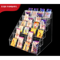 계단식 아크릴 전시대 투명 포켓몬카드 진열대 거치, 미니 3단