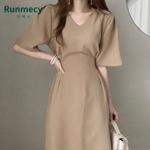 런메시Runmecy 하객원피스 허리 날씬해 보이는 여름 기본원피스