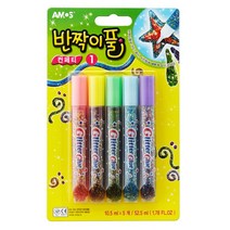 아모스 반짝이풀 메탈릭2 메탈릭 5색세트 공작 미술용 5색입 어린이집 유치원 초등학교 만들기재료 반짝풀, 1개, 메탈릭 5색